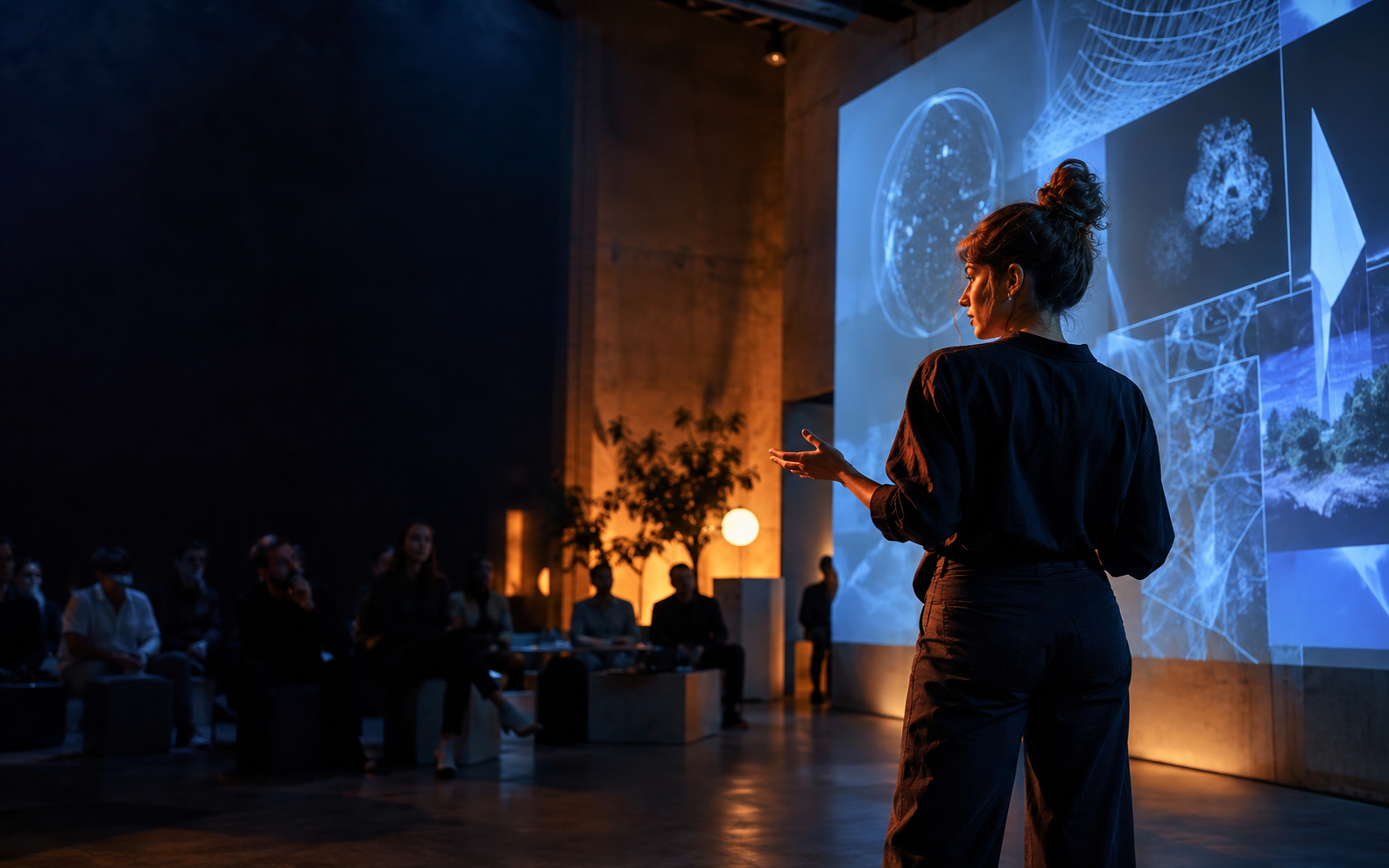A product idea presented to a live audience